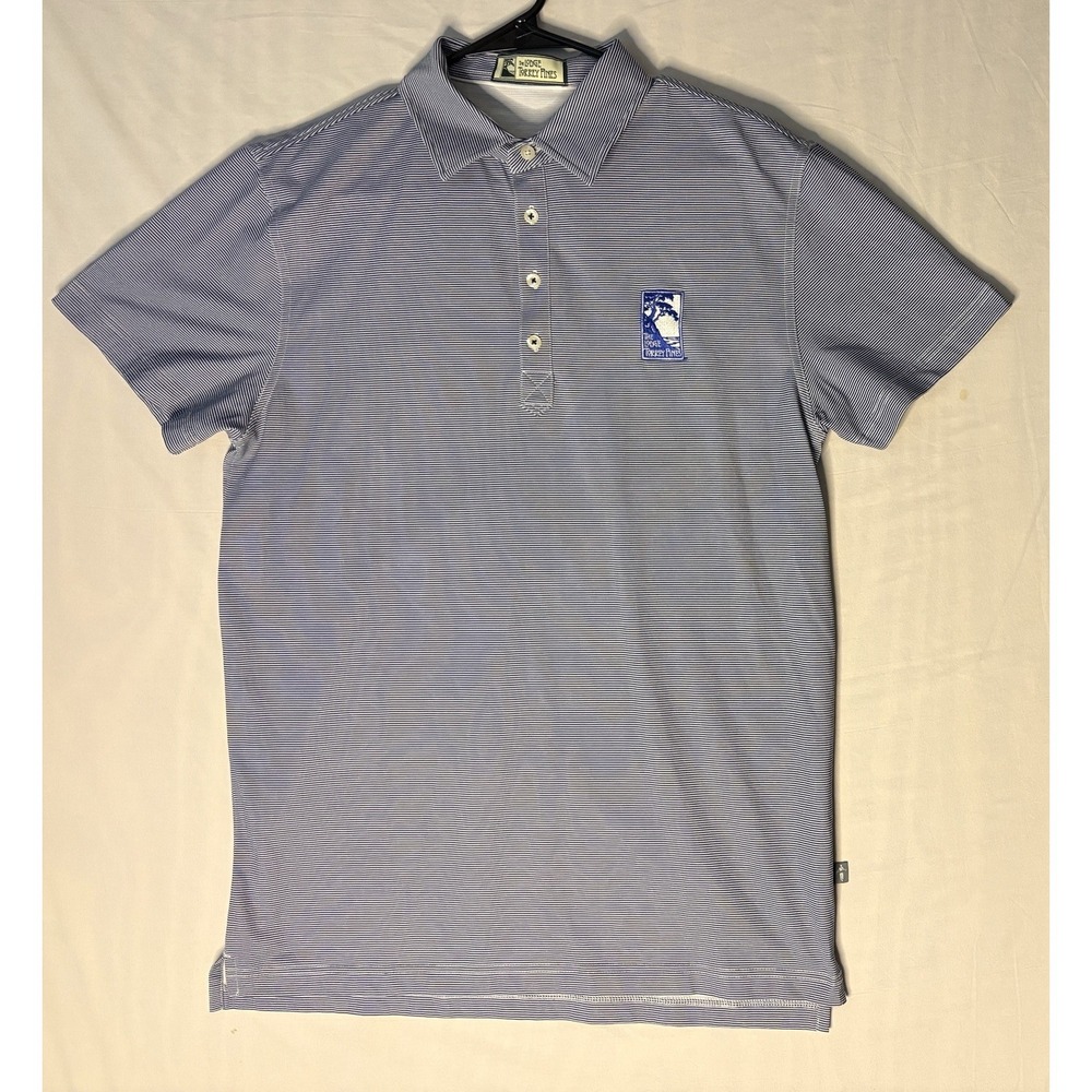 The Lodge Torrey Pines Polo Shirt Men's Size Small Stripes Short Sleeve Logo
